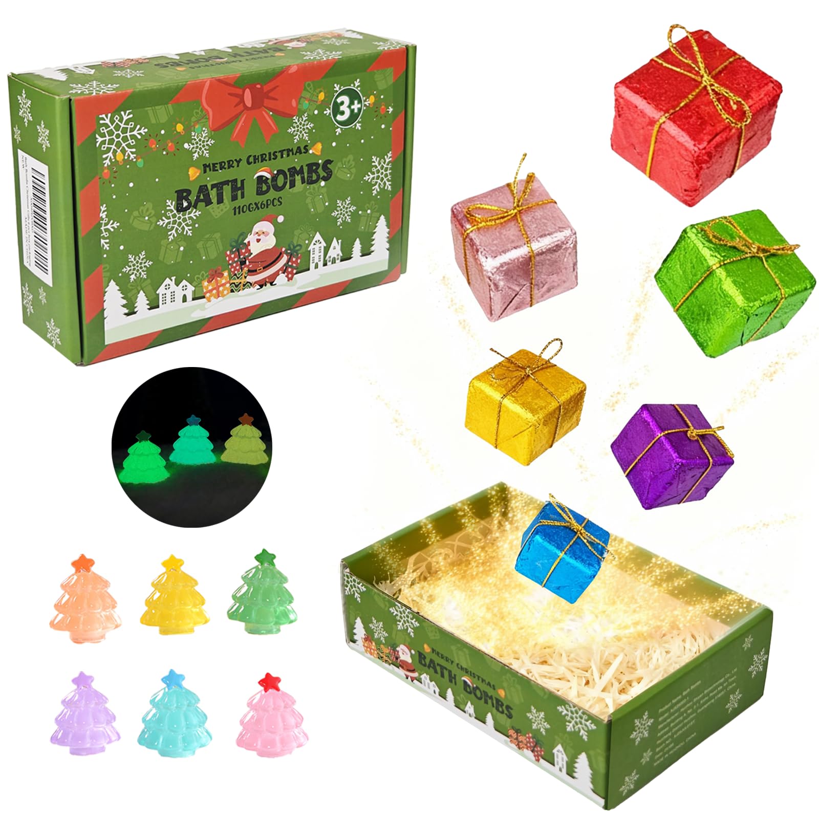 XmtJXn Christmas bath bombs main gift box showcases festive unboxing joy.