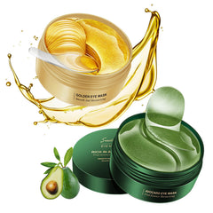 XMXueMei Avocado Golden Under Eye Mask packaging shows travel-ready hydration