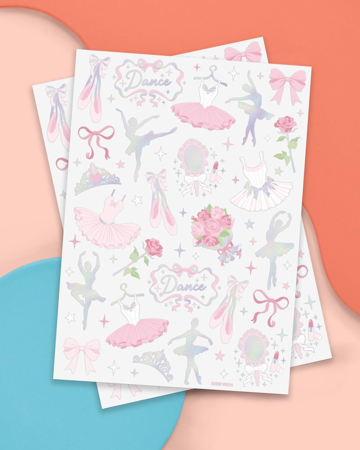 xo, Fetti iridescent foil designs featuring tiaras and tutus for festive accents.