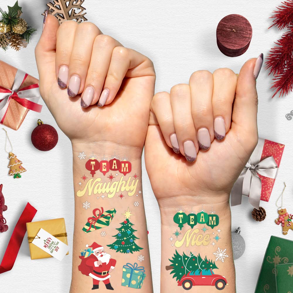 xo, Fetti Christmas tattoos candy cane design for stocking stuffer appeal