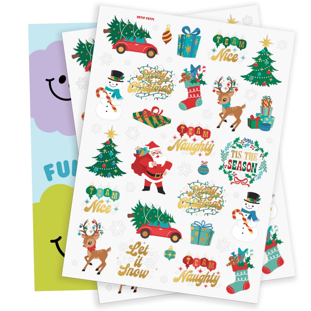 xo, Fetti Christmas tattoos reindeer design for kid-friendly holiday activity
