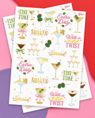 xo, Fetti dirty martini tattoo design for party favors.
