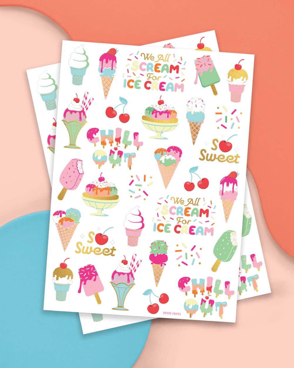xo, fetti ice cream tattoos - cones and cherries for playful party favors.
