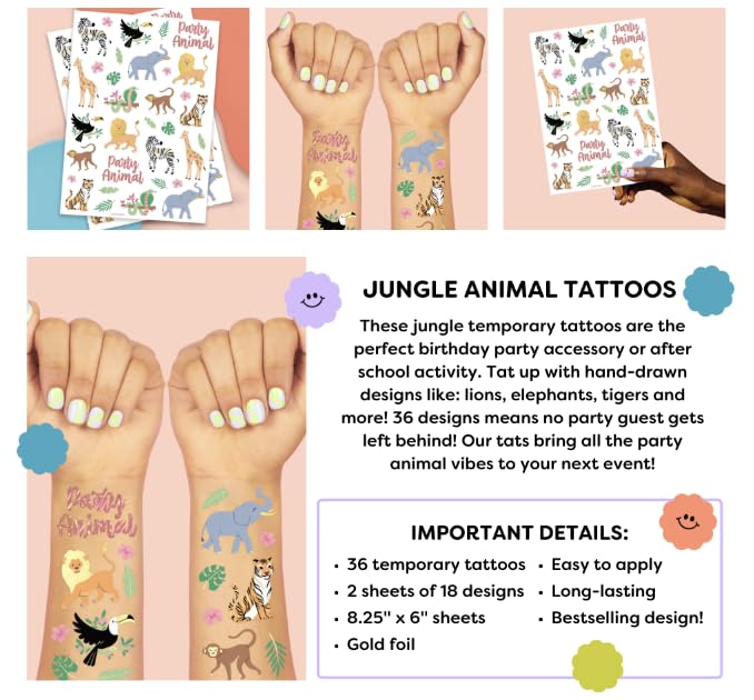 xo, Fetti jungle tattoos are easy to apply on clean, dry skin