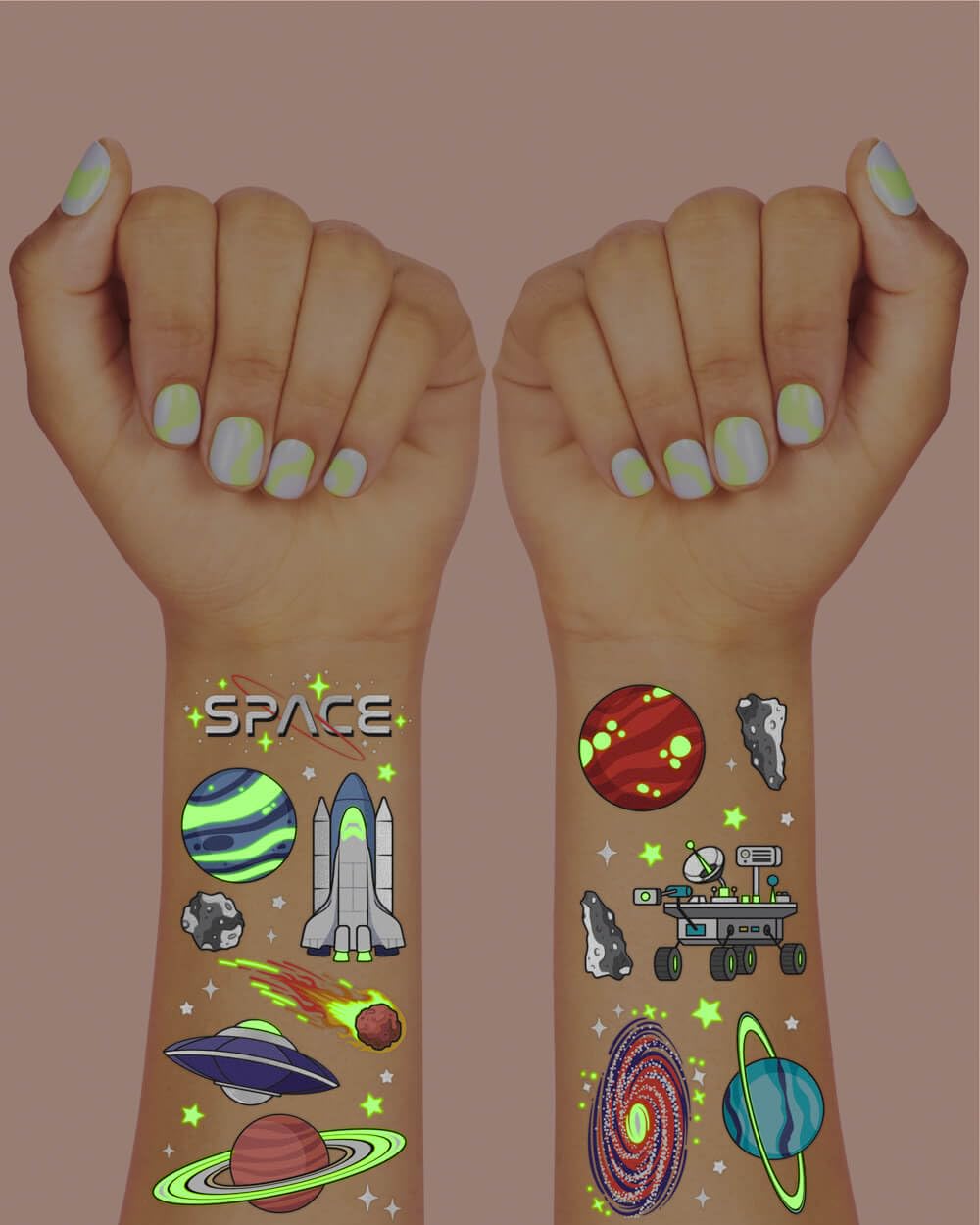 xo fetti metallic-silver-foil tattoos add shimmer for stylish party designs