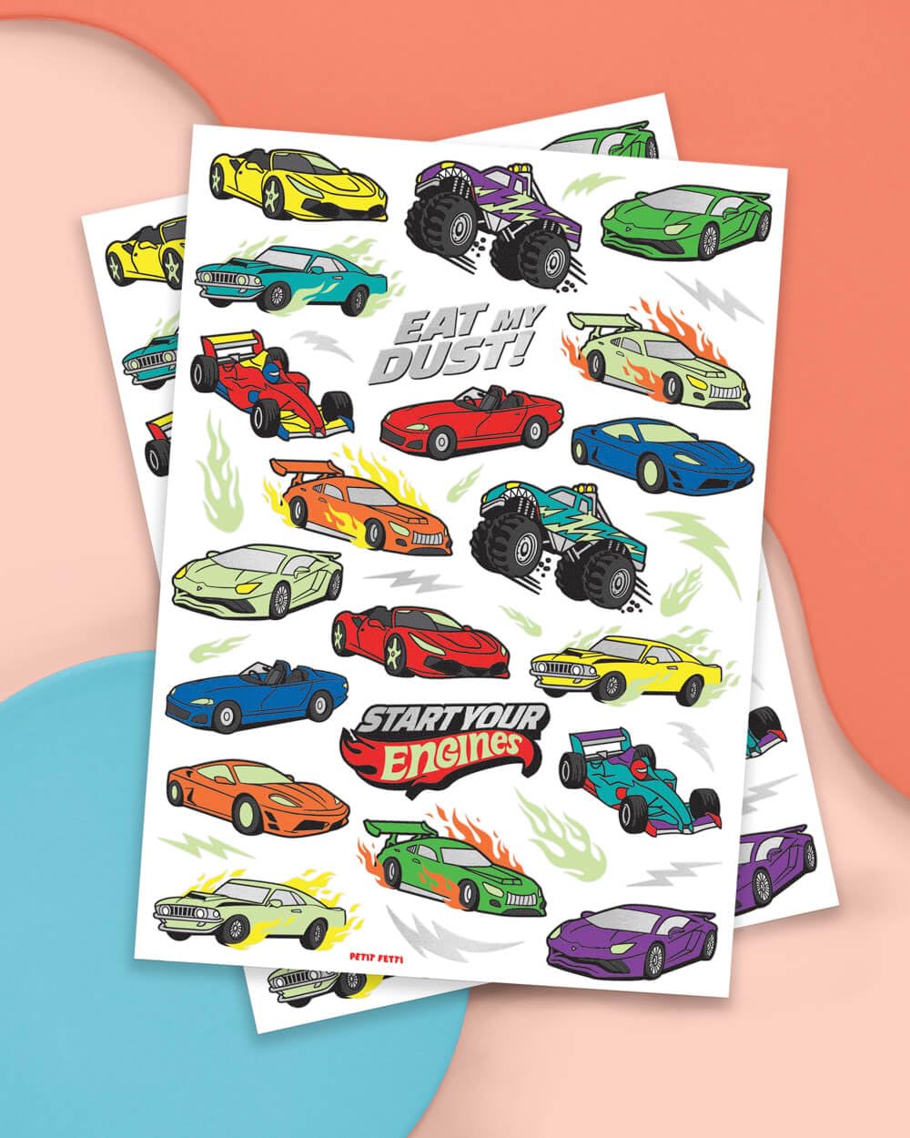 xo, Fetti monster truck tattoos light up the celebration for kids.