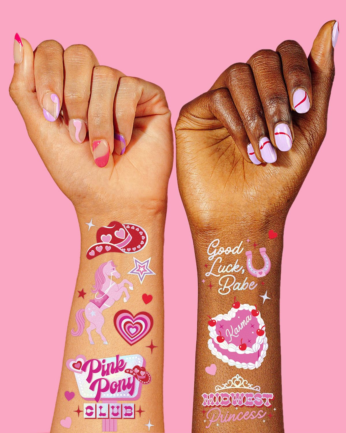 xo, Fetti pink pony club butterflies tattoos iridescent shine