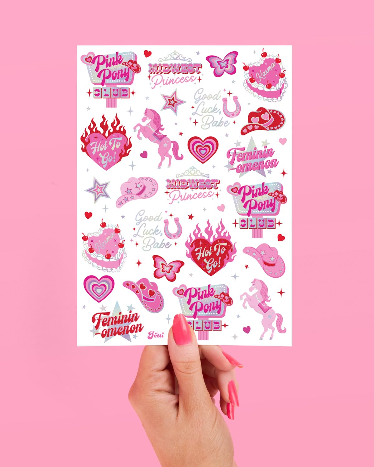 xo, Fetti pink pony club 'Hot to Go' phrases tattoos for vibe
