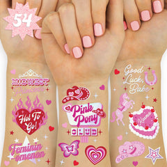 xo, Fetti pink pony club ponies tattoos for party sparkle