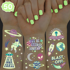 xo, Fetti glow-in-the-dark space-planets tattoos for kids' party fun