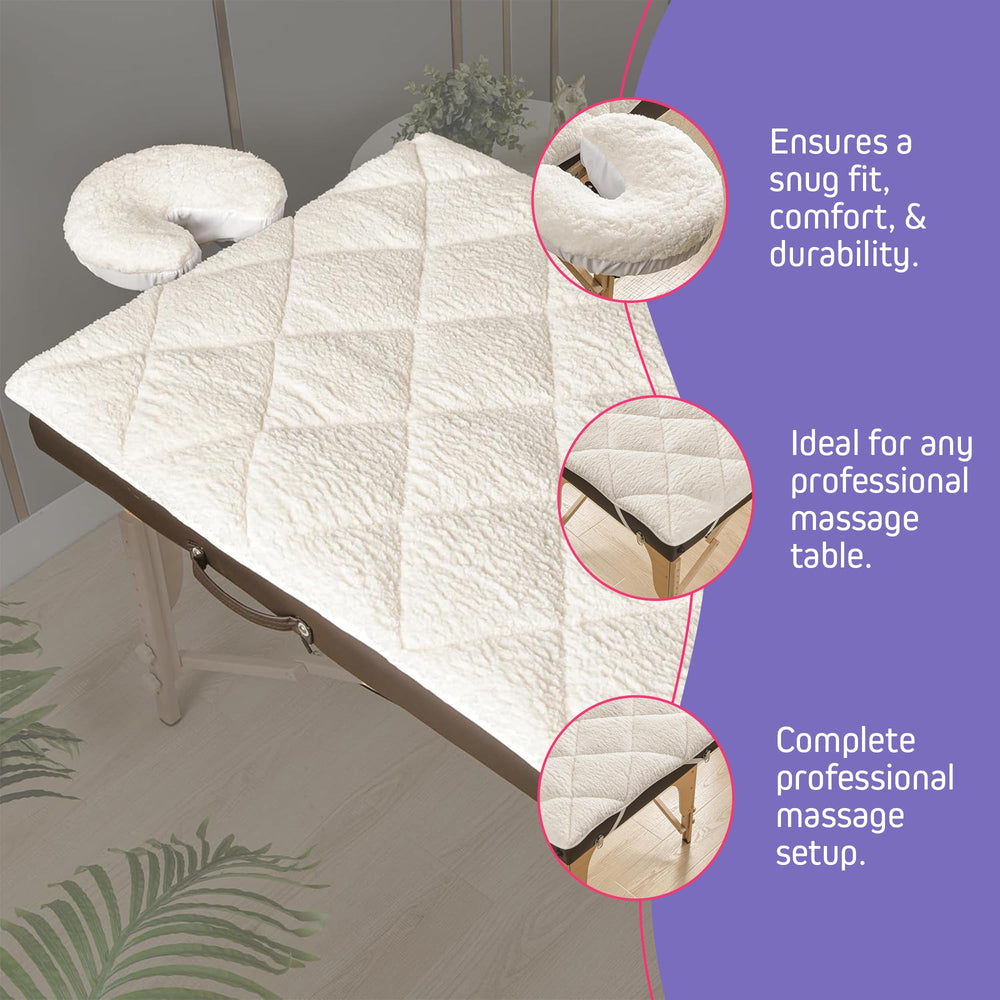 XOLLOZ pad fitting standard massage table with secure corner straps