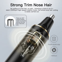 XOOMRSCP nose-trimmer-360-rotation enables smooth, painless trimming