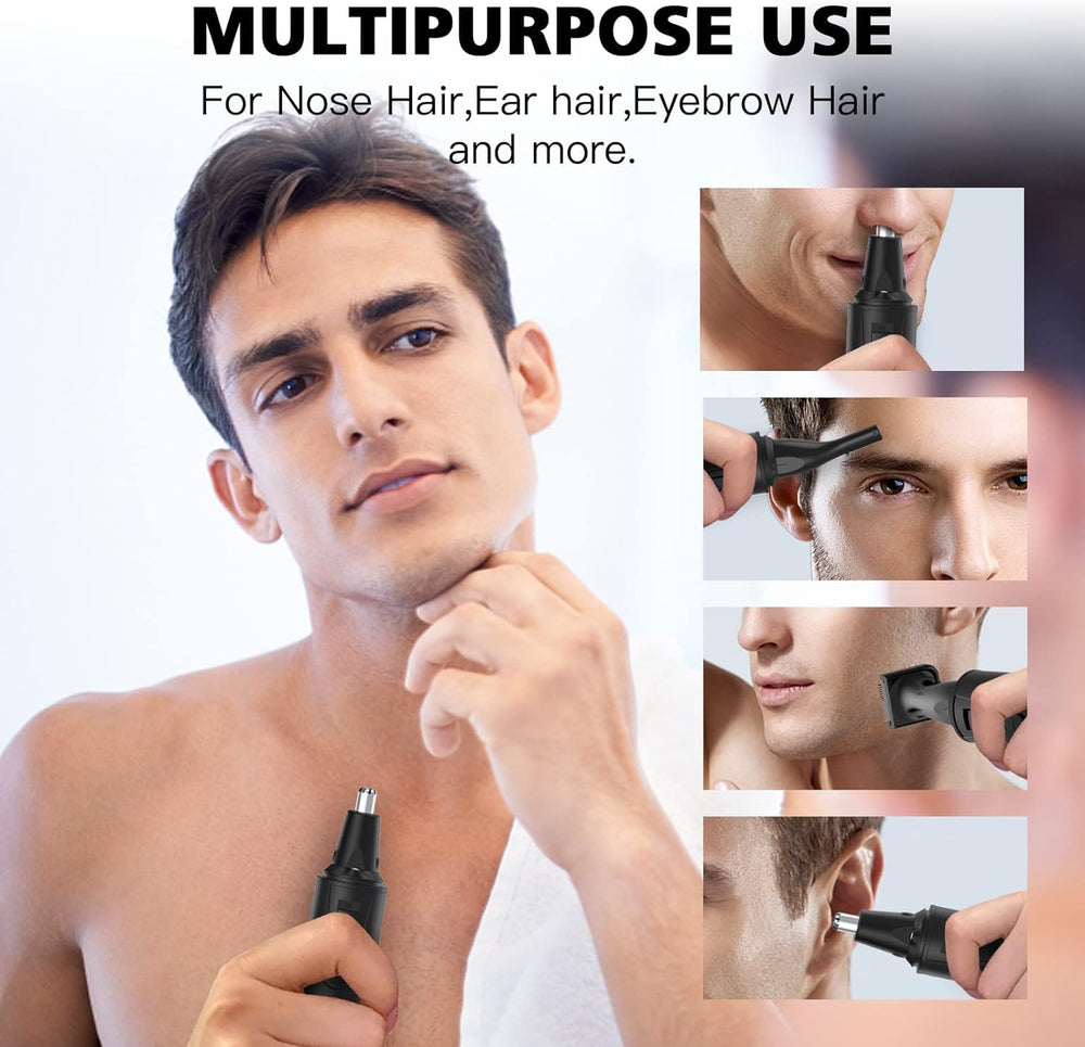 XOOMRSCP nose trimmer ink black rotation head closeup for painless trimming