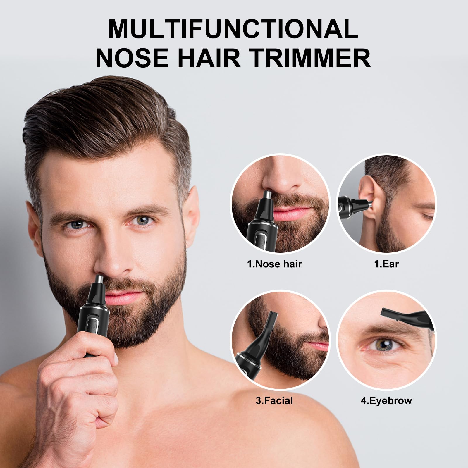 XOOMRSCP nose trimmer side view highlighting ergonomic grip for comfortable trimming