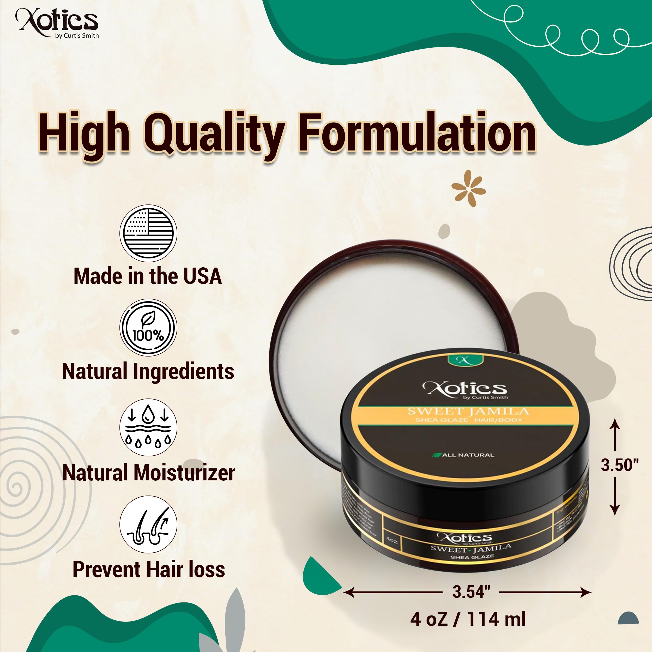 Product used on skin as body moisturizer for radiant touch.