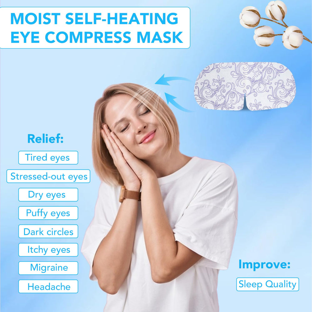 XPCARE self-heating steam eye mask close-up showing warm-relief potential.