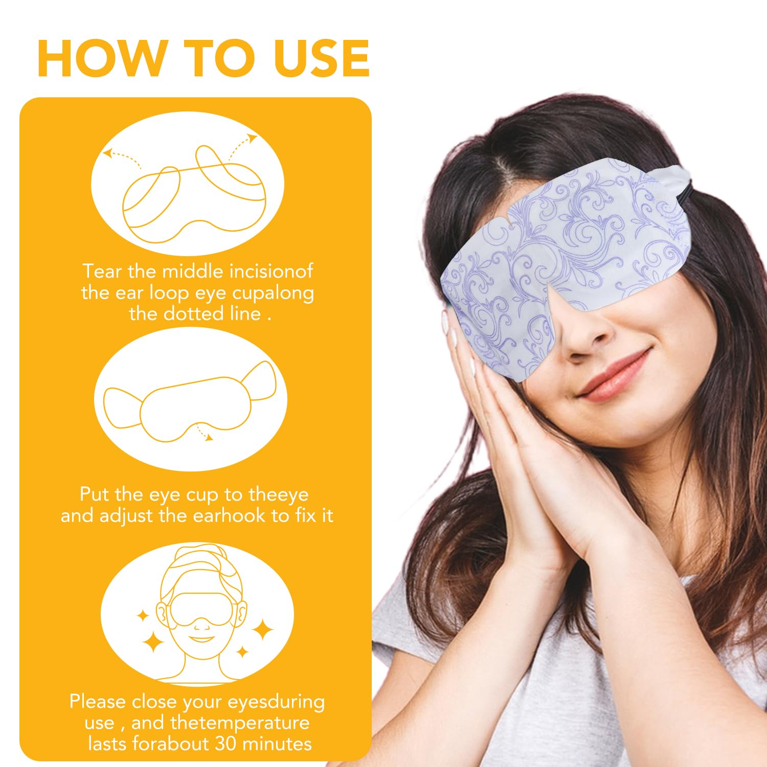 XPCARE chamomile scented eye mask close-up highlighting soothing scent during wind-down routine.