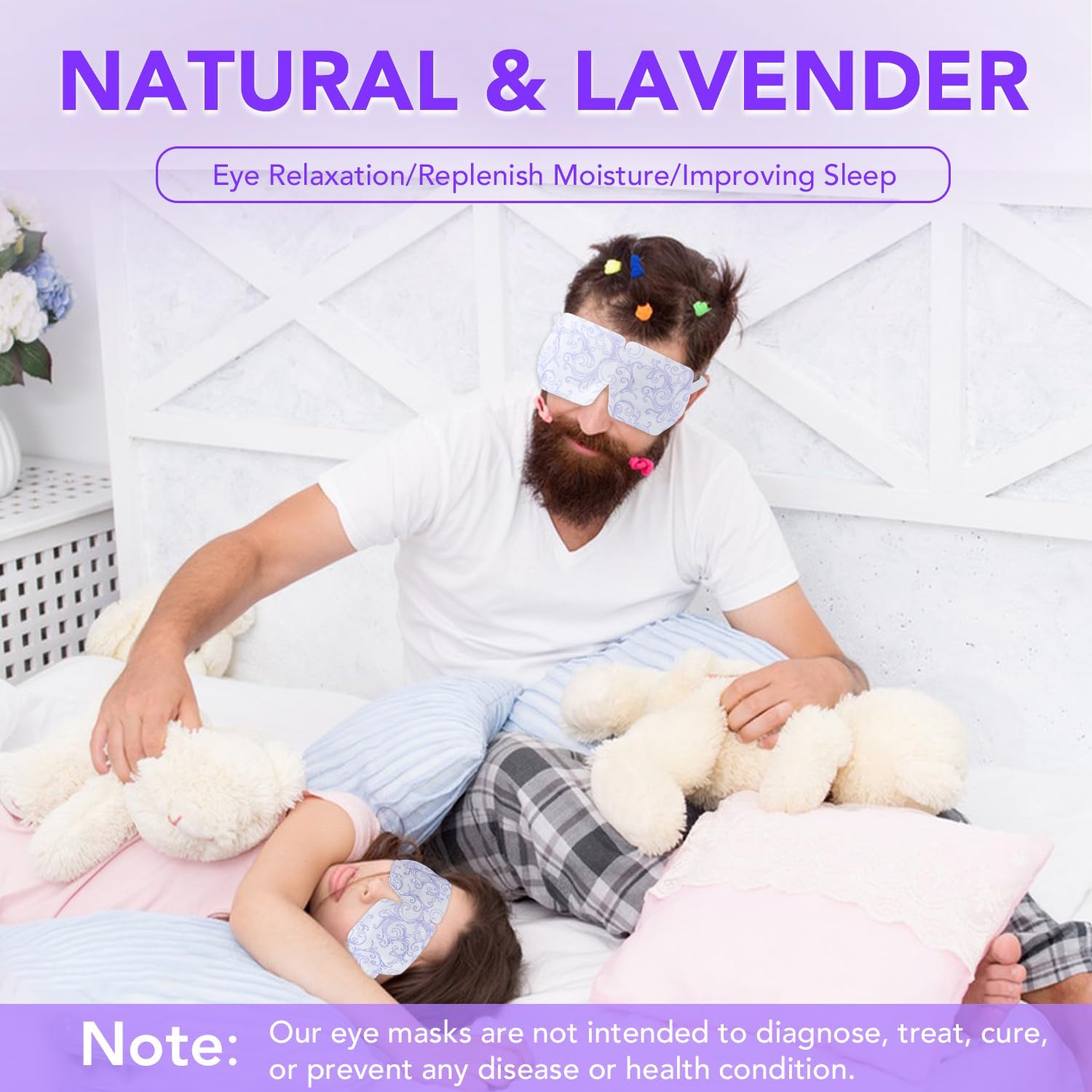 XPCARE lavender eye mask being opened to activate self-heating steam.