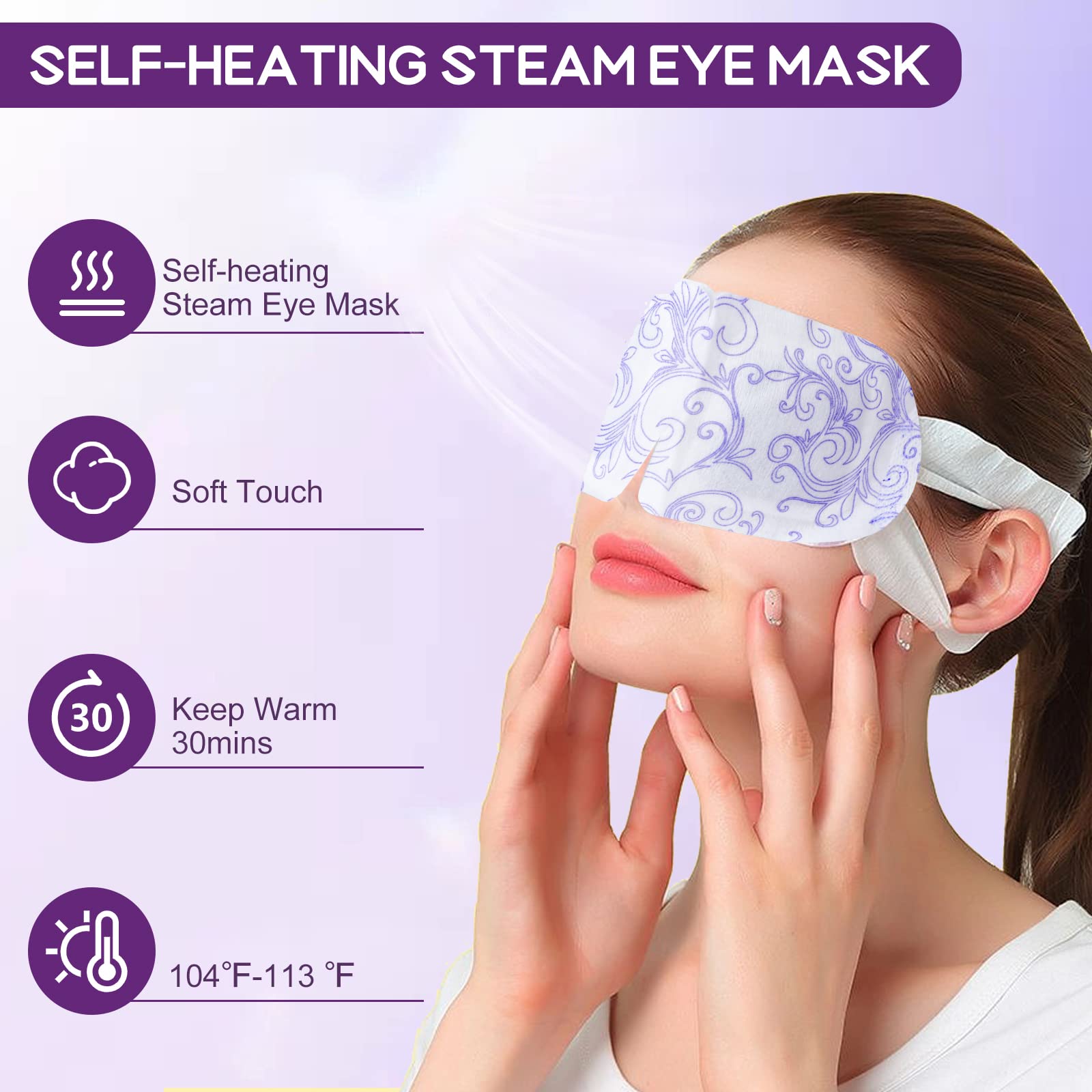 XPCARE steam eye mask individual packets preserve freshness for on-the-go eye spa.