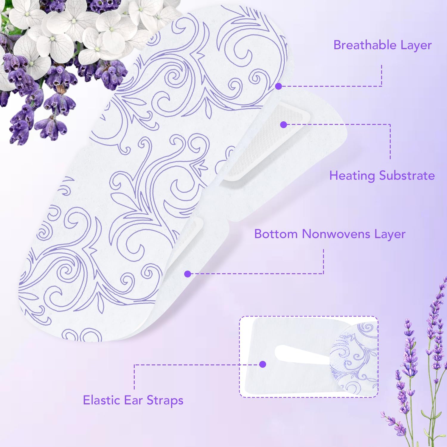 XPCARE steam eye mask lavender individually wrapped for convenient on-the-go relief.