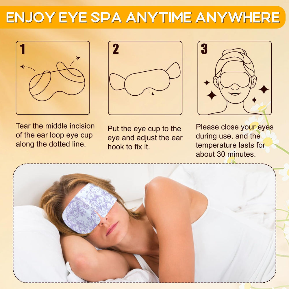 XPCARE steam eye mask vapor close-up shows gentle vapor soothing tired eyes after screen time