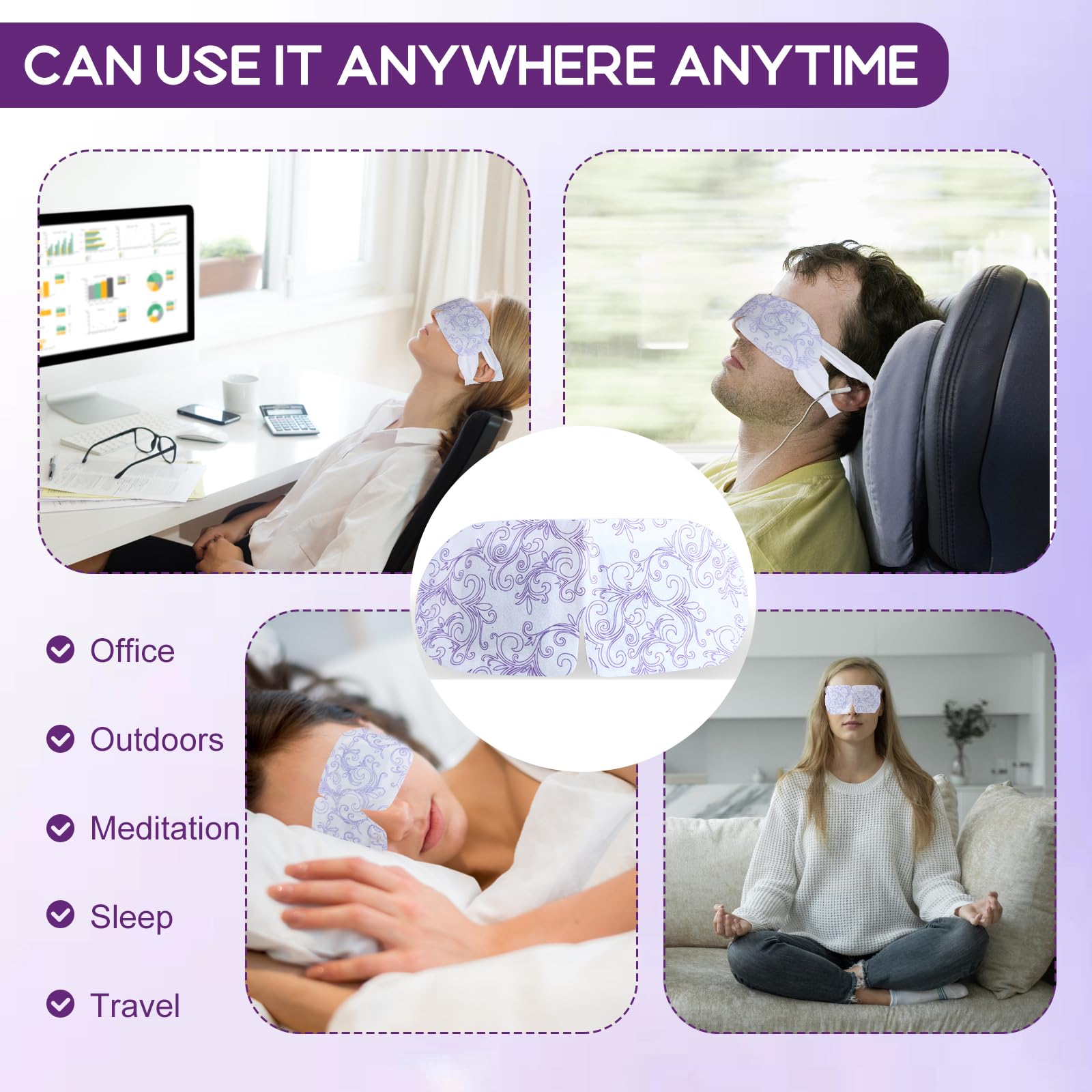 XPCARE warm steam mask maintains comfortable heat for 20-30 minutes.