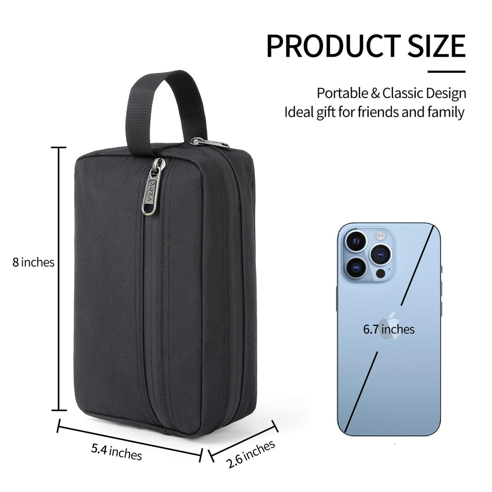 XQXA Toiletry Bag interior shows side pocket for tiny essentials on the go.