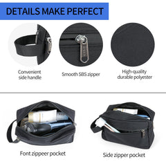 XQXA Toiletry Bag with side handle for easy carry and hanging.