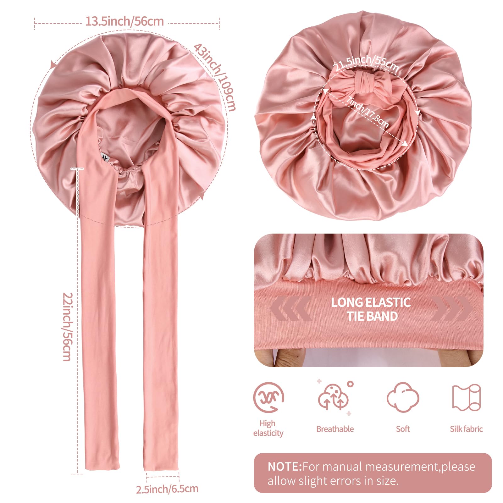 XRACEPHOL Silk Bonnet folded to reveal double-layer satin for pillow protection
