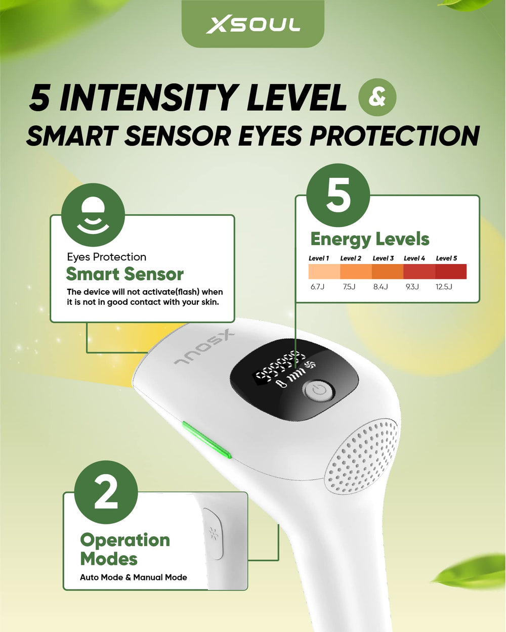 XSOUL IPL cord image emphasizing plug-in power for reliable sessions.