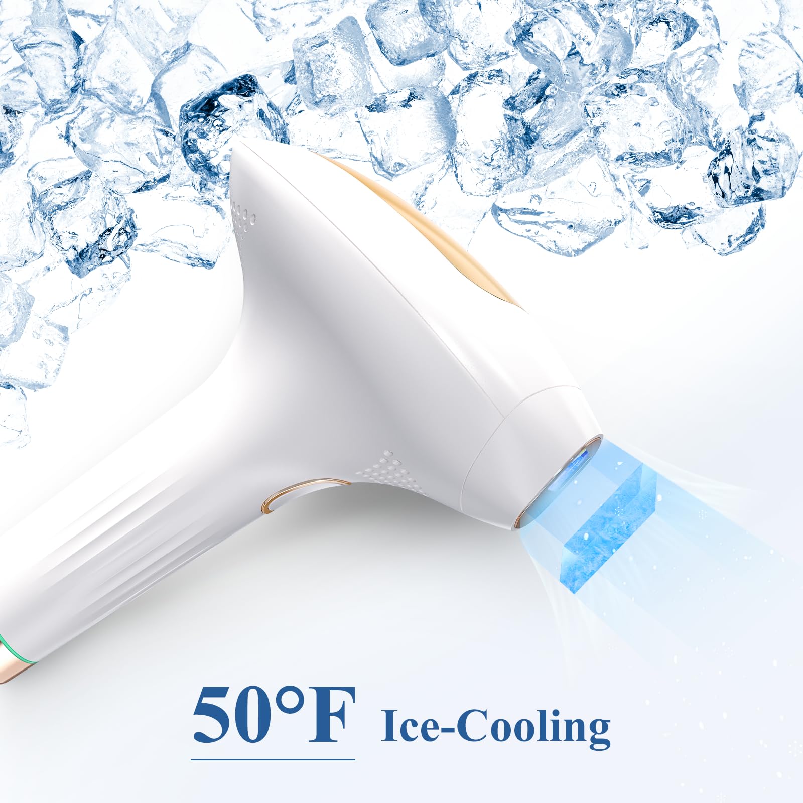 Xsoul ice cooling technology closeup highlights painless treatments with refreshing skin comfort.