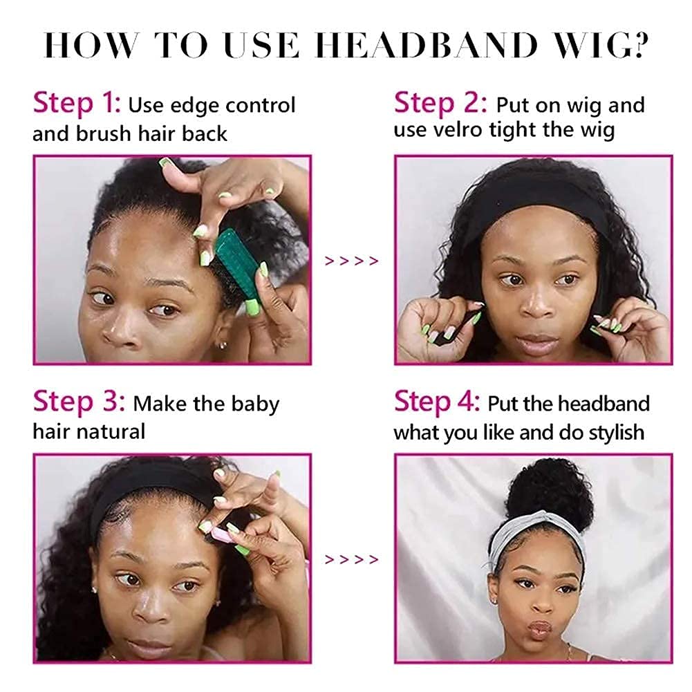 XSY headband wig cap size medium 21.5-22.5 inches with four combs for secure fit