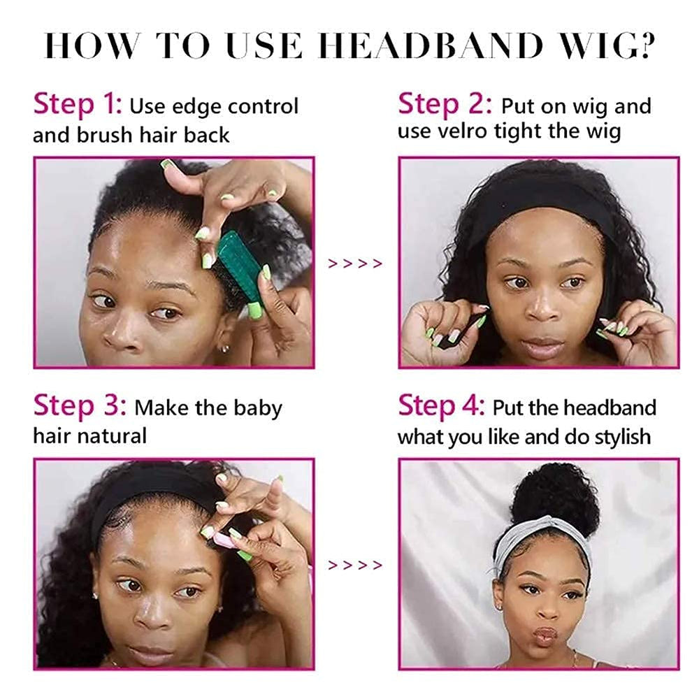 XSY headband wig cap size medium 21.5-22.5 inches with four combs for secure fit