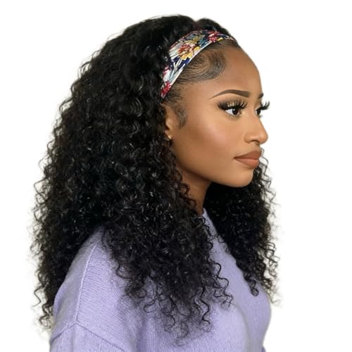 XSY headband wig 16 inch natural color on model demonstrates instant transform