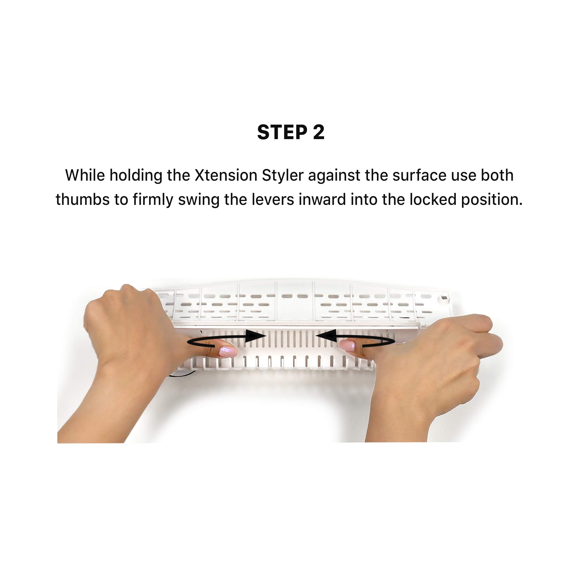 Xtension Styler used during blow-drying for a smooth, even extension finish.