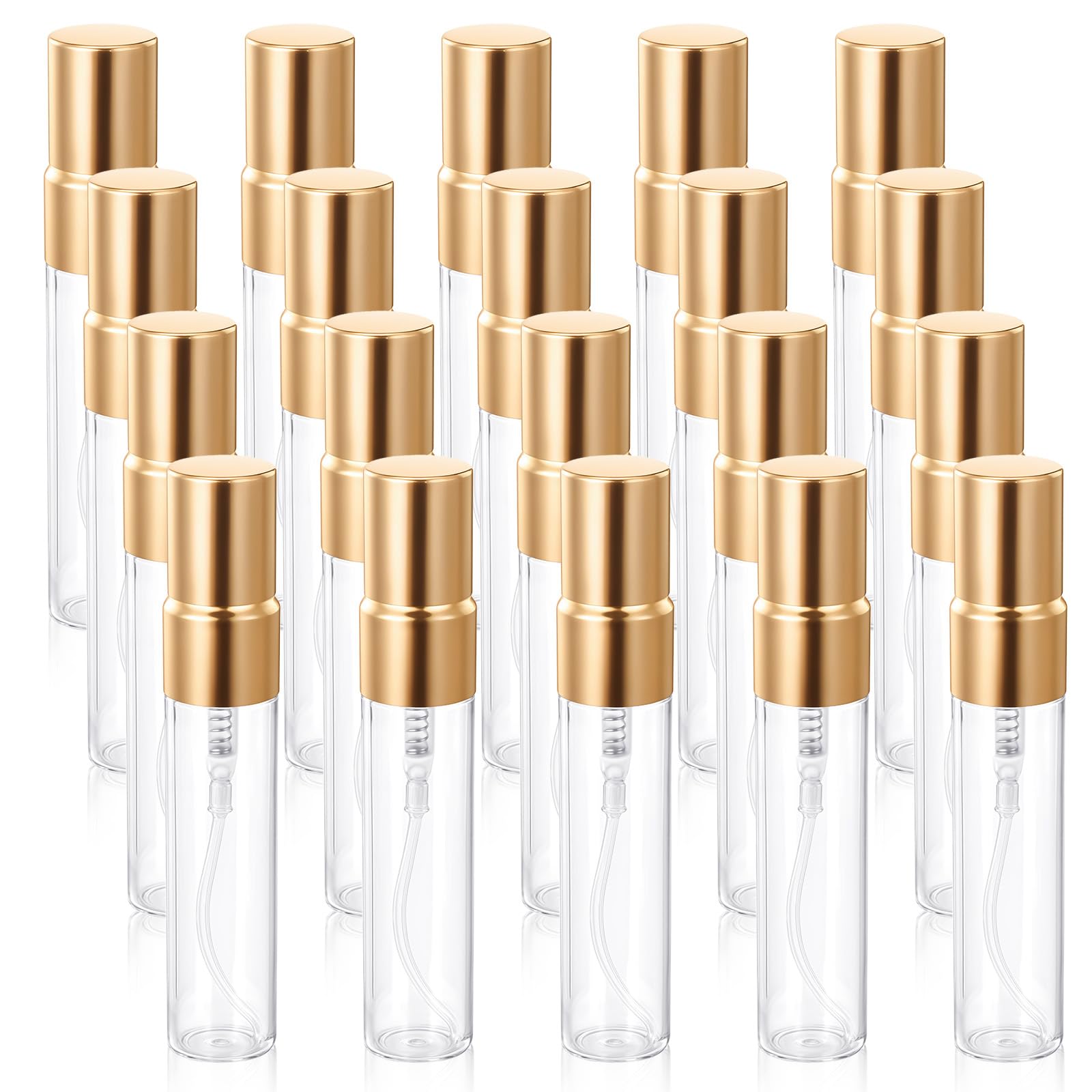 Xthrotsenk 20-pack 5ml glass spray bottles with gold nozzle for travel