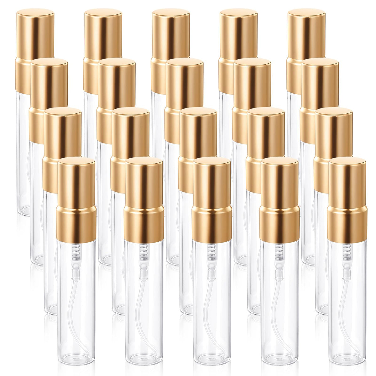 Xthrotsenk 20-pack 5ml glass spray bottles with gold nozzle for travel