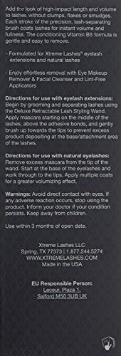 Xtreme Lashes Length and Volume Mascara packaging swatch shows color-rich black