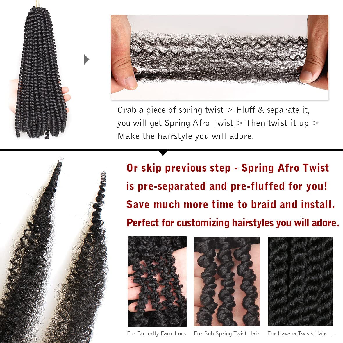 XTREND natural-looking, flame-retardant fiber for durable, tangle-free results.