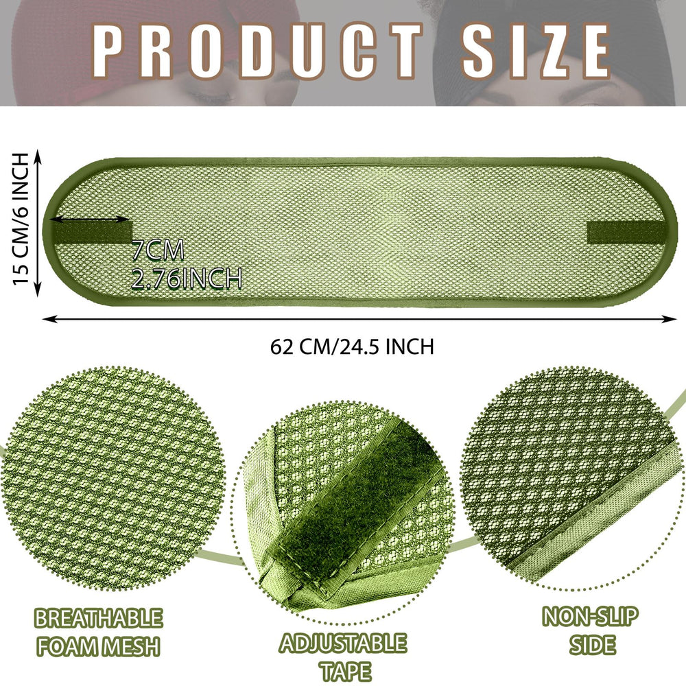 Xuhal hair wraps army green close-up breathable mesh for comfort