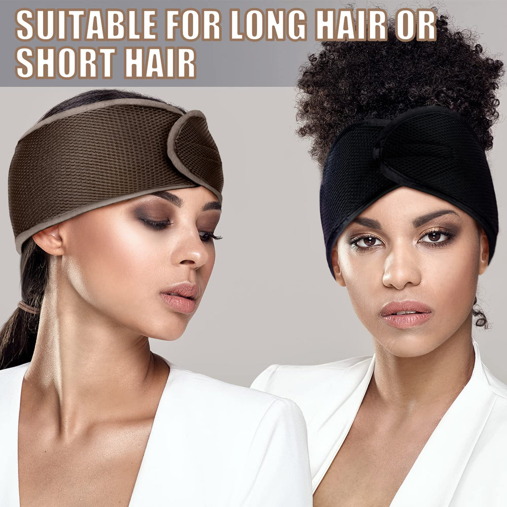 Xuhal hair wraps black close-up soft mesh prevents creases