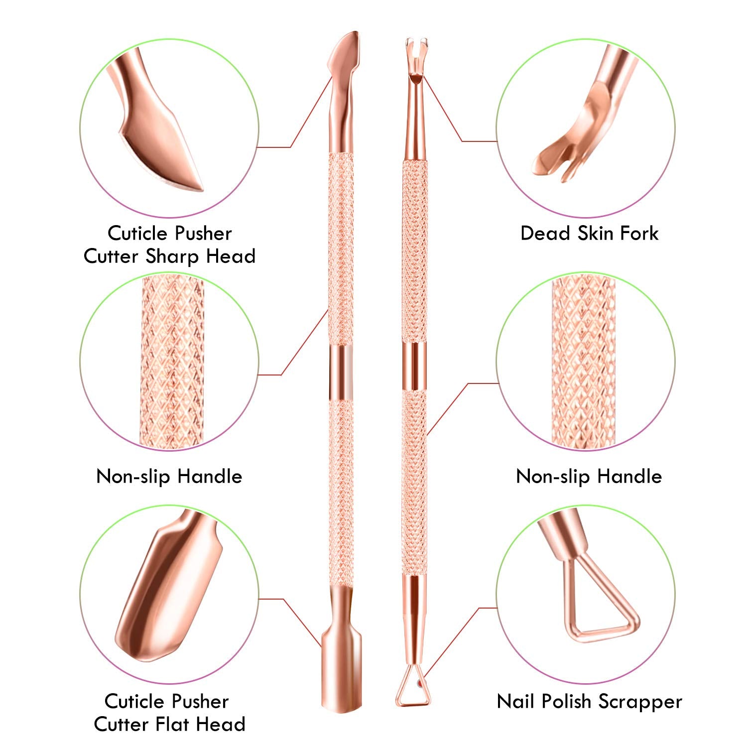 XUNXMAS dead skin fork aiding gentle removal of rough edges.