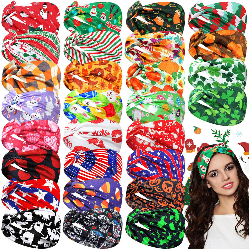 XunYee 28-piece headbands set in assorted styles for daily wear and festive looks