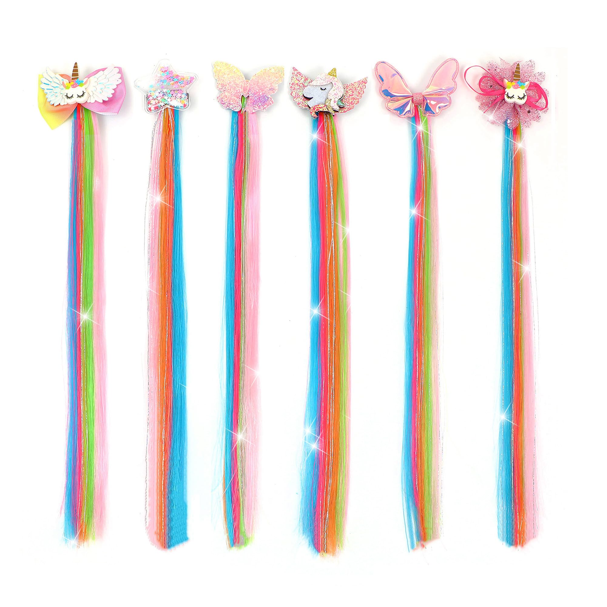 Xuxisowo unicorn hair bows pink—sparkly clip for school ponytails