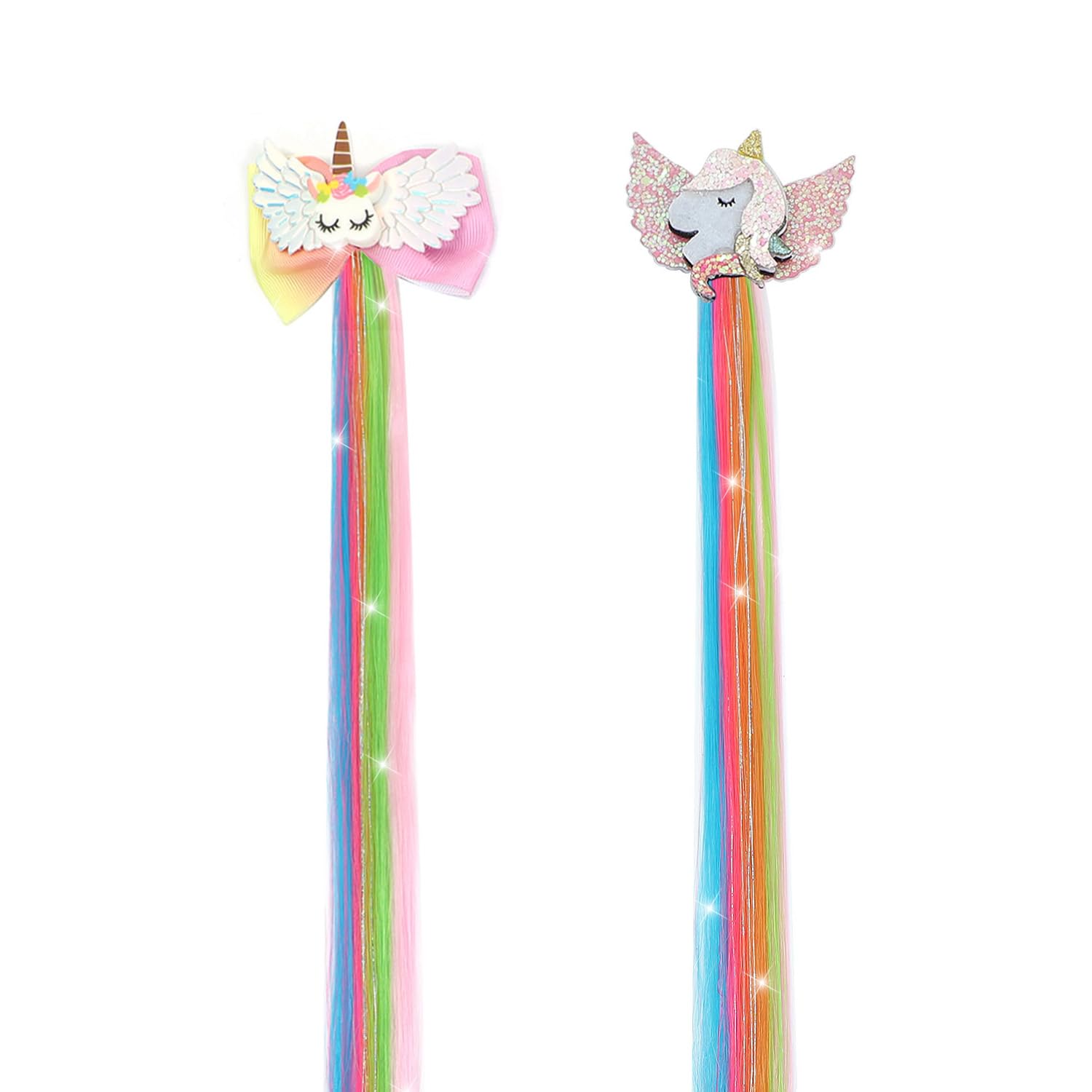 Xuxisowo unicorn hair bows yellow—glittery accent for playful outfits