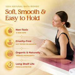 Xwhare rose bath bomb releasing rosy fragrance for soothing soak.