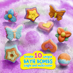 XX Bath Bombs coloring dyes create vibrant, personalized bath colors.