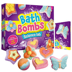 XX Bath Bombs Science Lab workstation setup helps kids explore fizzing experiments safely.