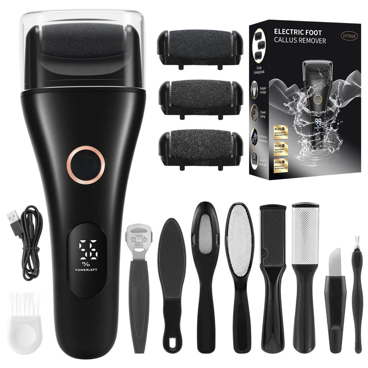 Xytrue Electric Callus Remover front view for easy at-home foot care.