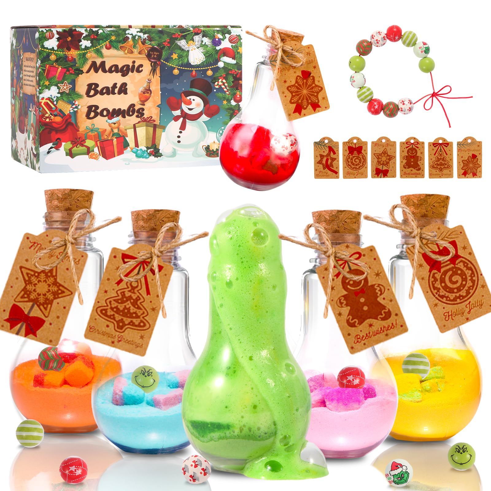 Y-FABKKI Magic Potion Bath Bombs 6-pack color-changing fizz for playful bath time.